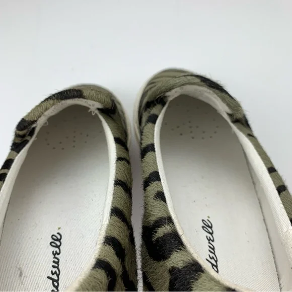 Madewell Sidewalk Slip On Sneakers in Zebra Calf Hair green black - Picture 11 of 12